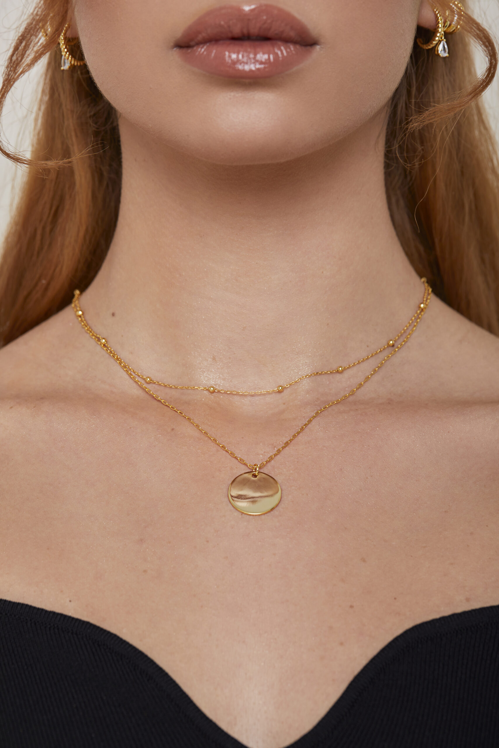 Coin Pendant Layering Necklace